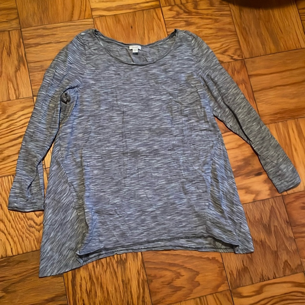 Women’s Pure Jill Size large long sleeve blue and white tunic top